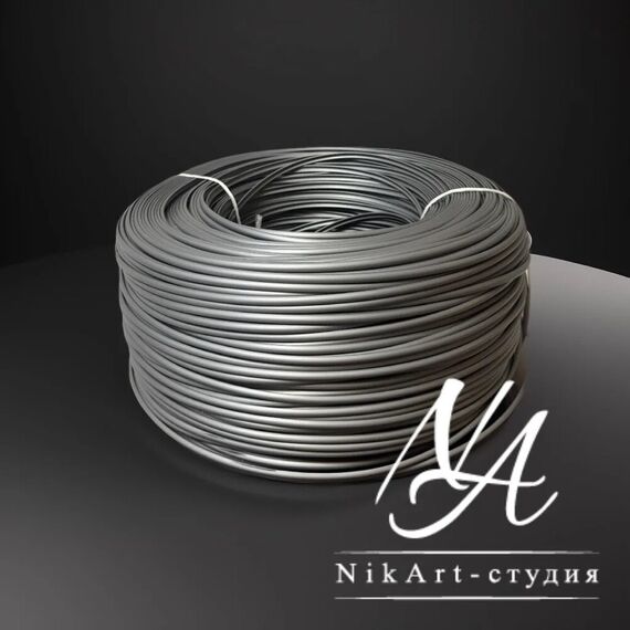 Искусственный ротанг Серебро Полутрубка Гладкий, изображение 2